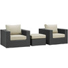 Sojourn 3 Piece Outdoor Patio Sunbrella® Sectional Set / EEI-1891