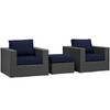 Sojourn 3 Piece Outdoor Patio Sunbrella® Sectional Set / EEI-1891