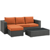 Sojourn 3 Piece Outdoor Patio Sunbrella® Sectional Set / EEI-1889