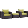 Convene 3 Piece Outdoor Patio Sofa Set / EEI-2174