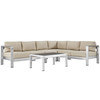 Shore 5 Piece Outdoor Patio Aluminum Sectional Sofa Set / EEI-2557