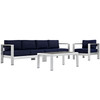 Shore 4 Piece Outdoor Patio Aluminum Sectional Sofa Set / EEI-2563