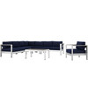 Shore 7 Piece Outdoor Patio Aluminum Sectional Sofa Set / EEI-2562