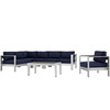 Shore 6 Piece Outdoor Patio Aluminum Sectional Sofa Set / EEI-2558