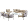 Harmony 8 Piece Outdoor Patio Aluminum Sectional Sofa Set / EEI-2619