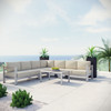 Shore 6 Piece Outdoor Patio Aluminum Sectional Sofa Set / EEI-2561