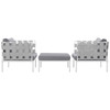 Harmony 3 Piece Outdoor Patio Aluminum Sectional Sofa Set / EEI-2618