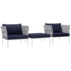 Harmony 3 Piece Outdoor Patio Aluminum Sectional Sofa Set / EEI-2618