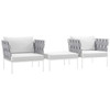 Harmony 3 Piece Outdoor Patio Aluminum Sectional Sofa Set / EEI-2618