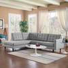 Empress 2 Piece Upholstered Fabric Left Facing Bumper Sectional / EEI-2798