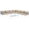 Harmony 8 Piece Outdoor Patio Aluminum Sectional Sofa Set / EEI-2625