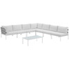 Harmony 8 Piece Outdoor Patio Aluminum Sectional Sofa Set / EEI-2625
