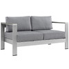 Shore 6 Piece Outdoor Patio Aluminum Sectional Sofa Set / EEI-2568