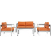 Shore 6 Piece Outdoor Patio Aluminum Sectional Sofa Set / EEI-2568