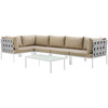 Harmony 6 Piece Outdoor Patio Aluminum Sectional Sofa Set / EEI-2627