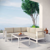 Shore 4 Piece Outdoor Patio Aluminum Sectional Sofa Set / EEI-2559