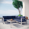 Shore 4 Piece Outdoor Patio Aluminum Sectional Sofa Set / EEI-2559