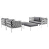 Harmony 5 Piece Outdoor Patio Aluminum Sectional Sofa Set / EEI-2621