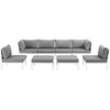 Harmony 8 Piece Outdoor Patio Aluminum Sectional Sofa Set / EEI-2624