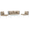 Harmony 5 Piece Outdoor Patio Aluminum Sectional Sofa Set / EEI-2622