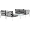 Harmony 5 Piece Outdoor Patio Aluminum Sectional Sofa Set / EEI-2622