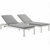 Shore 3 Piece Outdoor Patio Aluminum Chaise with Cushions / EEI-2736