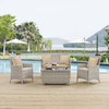 Bridge 4 Piece Outdoor Patio Patio Conversation Set with Pillow Set / EEI-2763