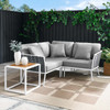 Stance 4 Piece Outdoor Patio Aluminum Sectional Sofa Set / EEI-5755
