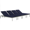 Shore Outdoor Patio Aluminum Chaise with Cushions Set of 4 / EEI-2738