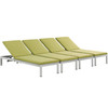 Shore Outdoor Patio Aluminum Chaise with Cushions Set of 4 / EEI-2738