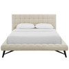 Julia Queen Biscuit Tufted Upholstered Fabric Platform Bed / MOD-6007