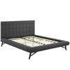 Julia Queen Biscuit Tufted Upholstered Fabric Platform Bed / MOD-6007