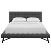 Julia Queen Biscuit Tufted Upholstered Fabric Platform Bed / MOD-6007