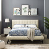 Julia Queen Biscuit Tufted Upholstered Fabric Platform Bed / MOD-6007