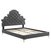 Gwyneth Tufted Performance Velvet Twin Platform Bed / MOD-6754