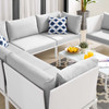 Harmony 7-Piece  Sunbrella® Outdoor Patio Aluminum Sectional Sofa Set / EEI-4936