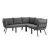 Riverside 5 Piece Outdoor Patio Aluminum Sectional / EEI-3789