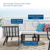 Riverside 4 Piece Outdoor Patio Aluminum Sectional / EEI-3794