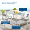 Raleigh 5 Piece Outdoor Patio Aluminum Dining Set / EEI-3796