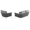 Stance 2 Piece Outdoor Patio Aluminum Sectional Sofa Set / EEI-3169