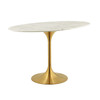 Lippa 48" Oval Artificial Marble Dining Table / EEI-3216