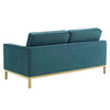 Loft Gold Stainless Steel Leg Performance Velvet Loveseat / EEI-3390