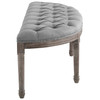 Esteem Vintage French Upholstered Fabric Semi-Circle Bench / EEI-3369