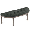 Esteem Vintage French Upholstered Fabric Semi-Circle Bench / EEI-3369