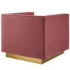 Sanguine Vertical Channel Tufted Accent Performance Velvet Armchair / EEI-3406