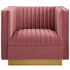 Sanguine Vertical Channel Tufted Accent Performance Velvet Armchair / EEI-3406