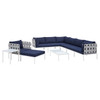 Harmony 10-Piece  Sunbrella® Outdoor Patio Aluminum Sectional Sofa Set / EEI-4953
