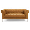 Idyll Tufted Button Upholstered Leather Chesterfield Loveseat / EEI-3442