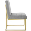 Privy Gold Stainless Steel Upholstered Fabric Dining Accent Chair / EEI-3743