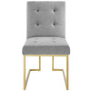 Privy Gold Stainless Steel Upholstered Fabric Dining Accent Chair / EEI-3743